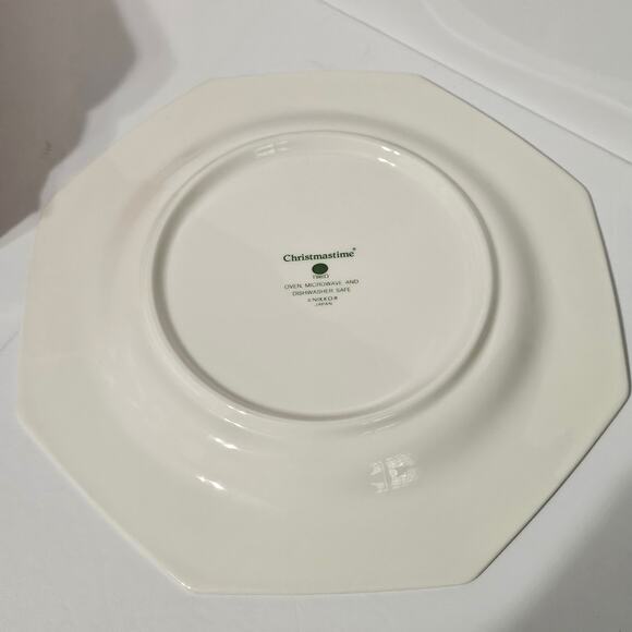 Nikko Christmastime Dinner Plate Set of 4 Original Box Octogon - Picture 7 of 12